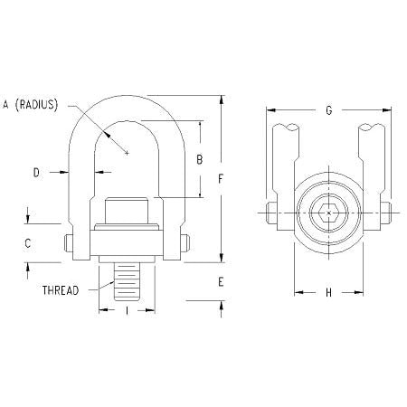 Actek Stainless Steel Hoist Ring, Long, 2,000 Lb, 58641 58641